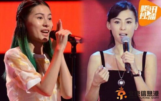 中國好聲音王凱琪和張柏芝對比照