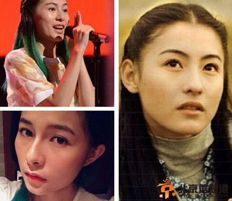 中國好聲音王凱琪和張柏芝對比照