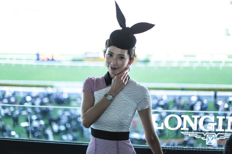 林志玲出席賽馬活動(dòng) 造型俏皮酷似兔女郎